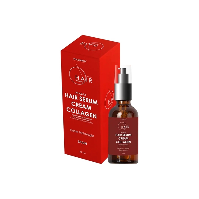 Термозащитная сыворотка для волос с коллагеном philosophy hair home